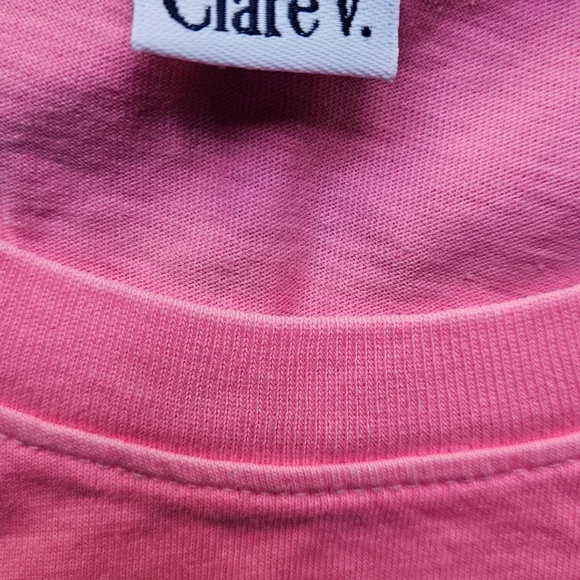 Clare V Hot Pink T-Shirt with Red 'CIAO' Print - Picture 5 of 6